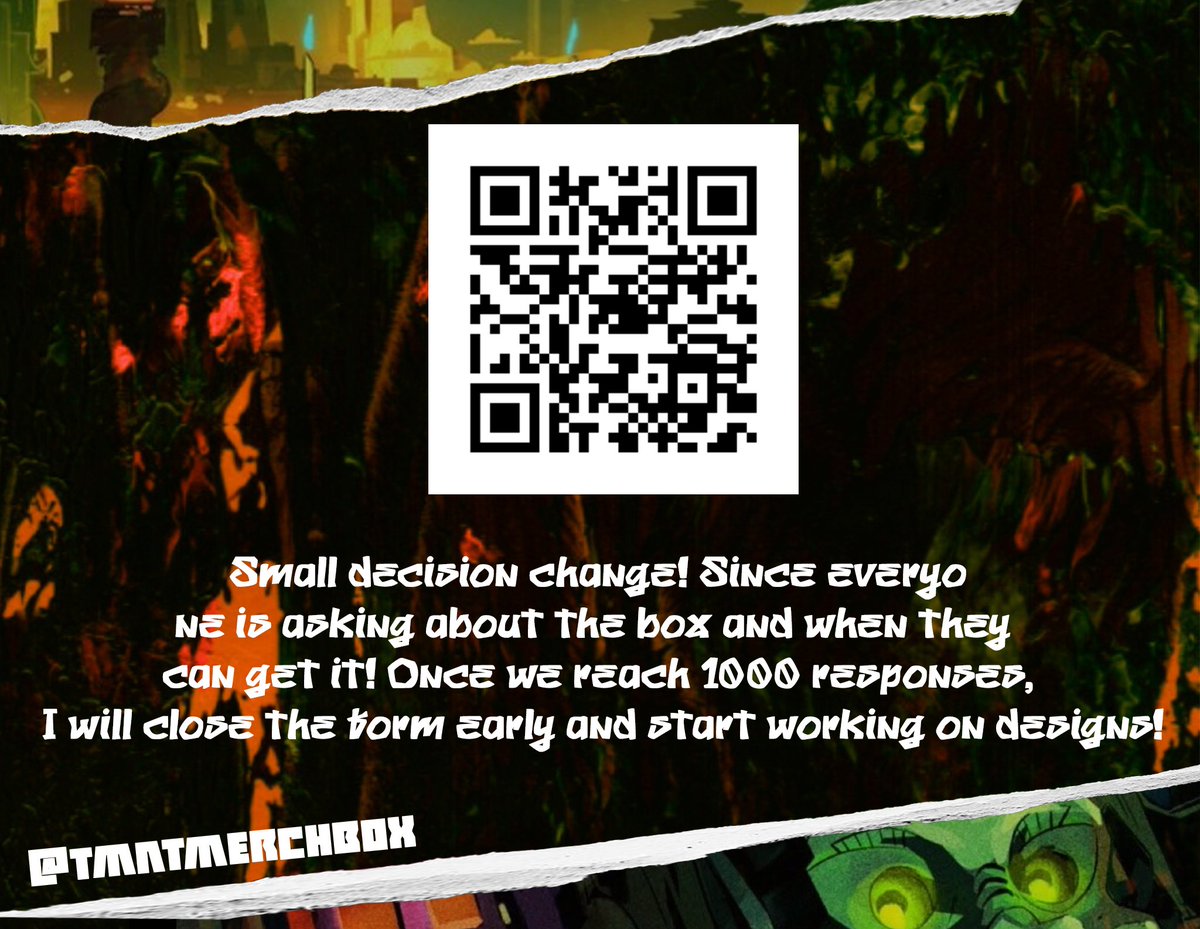 tmntmerchbox's tweet image. New announcement!!
✍️Fill your form now!
forms.gle/BLn8knHPQhMqdh…
🐢Shares are apprecaited!
#rottmnt #tmnt