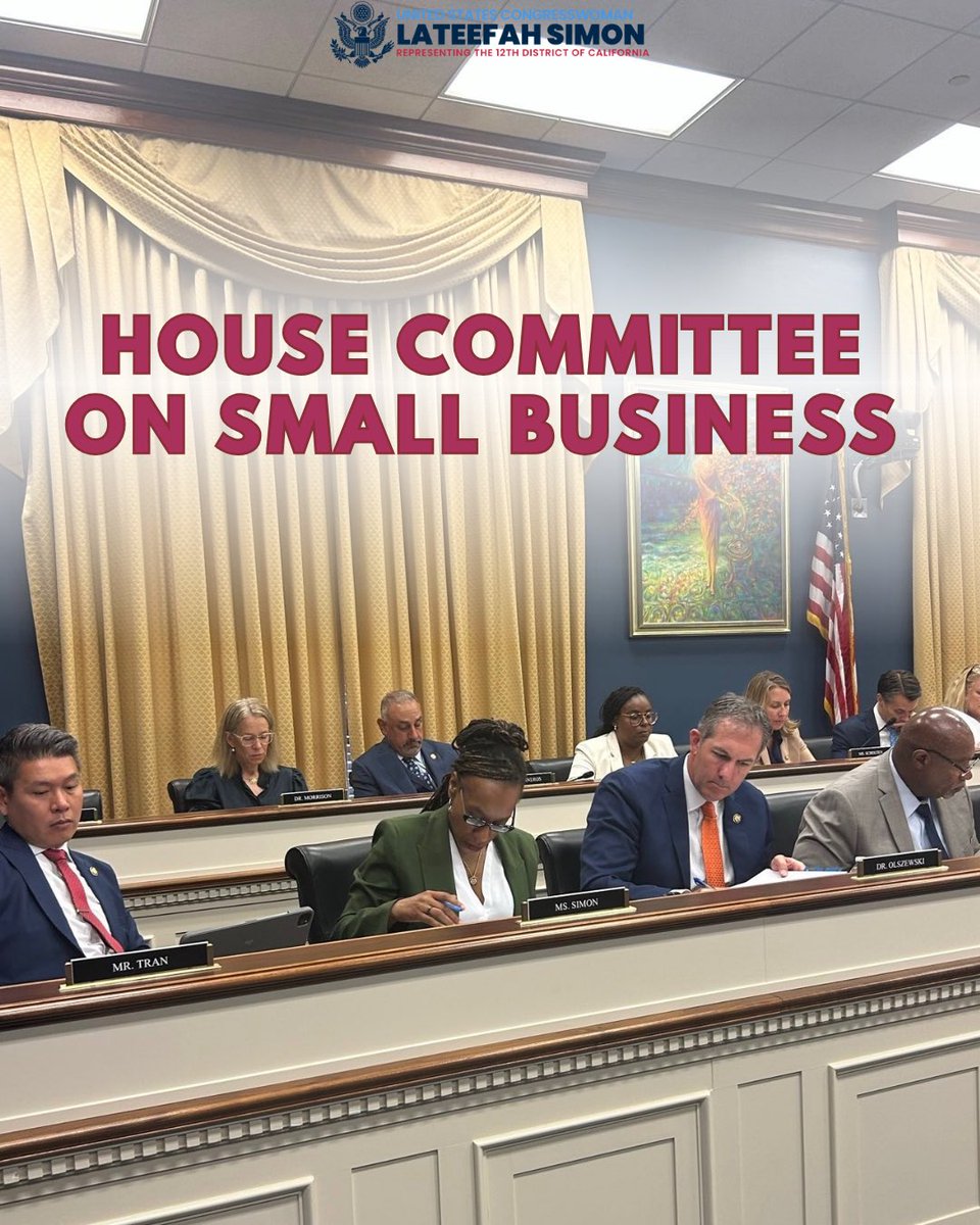 RepLSimon's tweet image. Yesterday the Small Business Committee had a markup where we voted on a number of bills to support small businesses in CA-12 and across the nation.
We considered:
1. A bill that would expand capital for small businesses in rural and low income communities and those in…