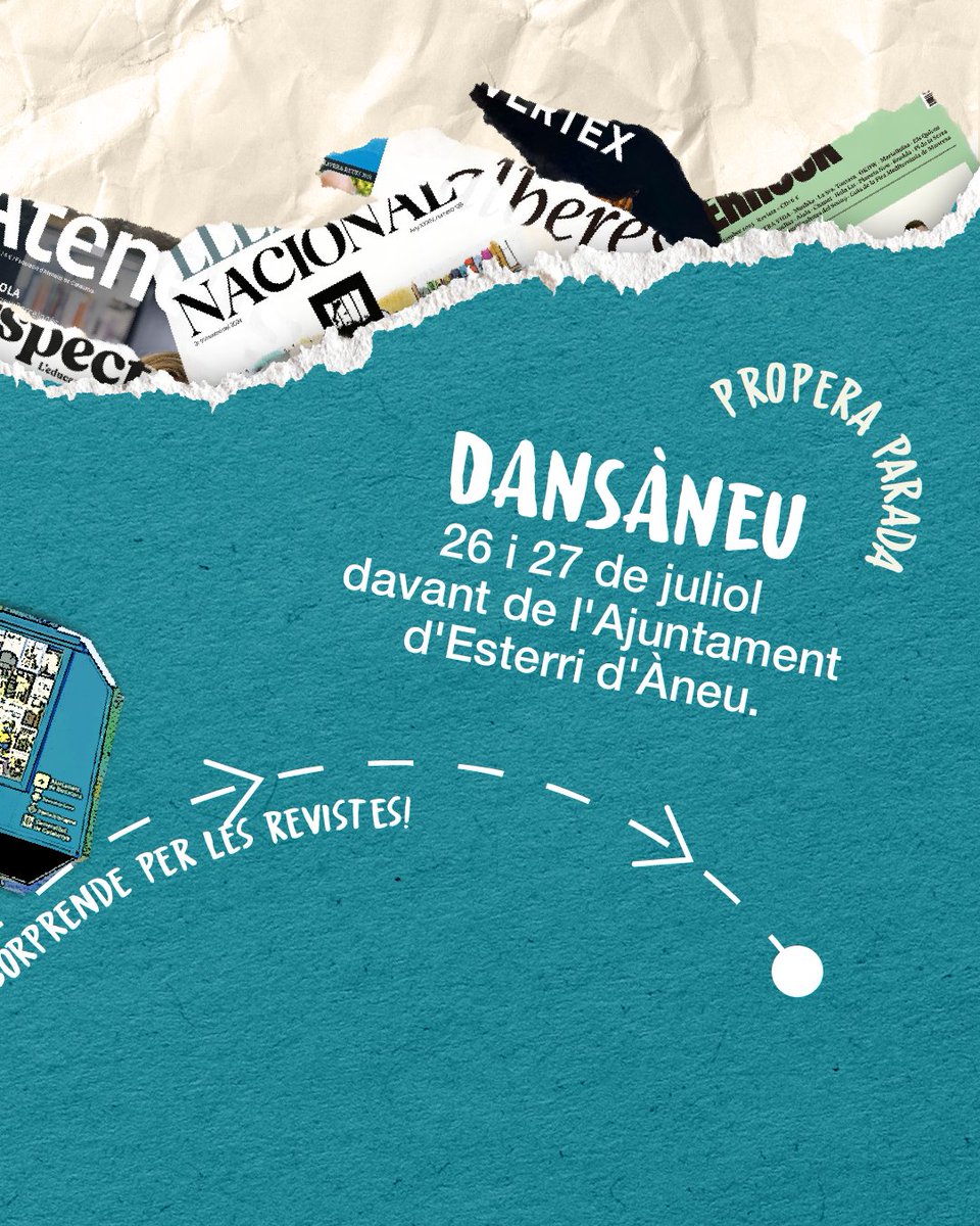 revistesAPPEC's tweet image. Els dies 26 i 27 de juliol, La Revisteria fa parada a Esterri d’Àneu dins del @Dansaneu!

Horaris:
Dissabte: 10-14h i 17-21h
Diumenge: 10-14h

Cultura, dansa i revistes en català al cor del Pirineu. Vine a fer-hi una ullada i endú-te la teva amb la bossa exclusiva d’@iquiosc! 📷