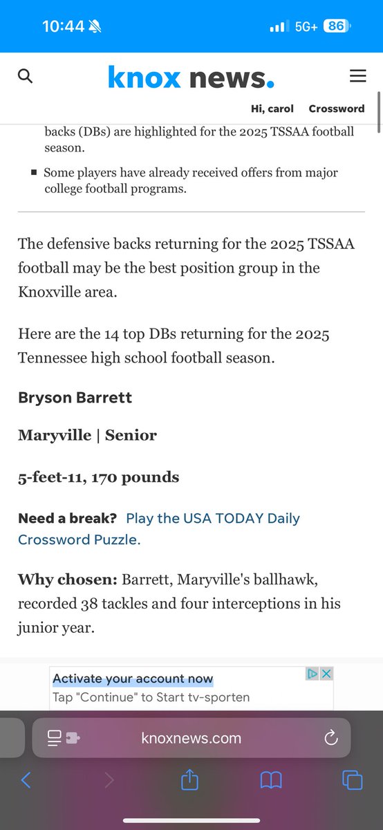 Blessed to be in good company with <a href="/AndrewDewSmith/">Andrew Smith</a> as one of the top returning DBs <a href="/CSmithScout/">Chris Smith</a>