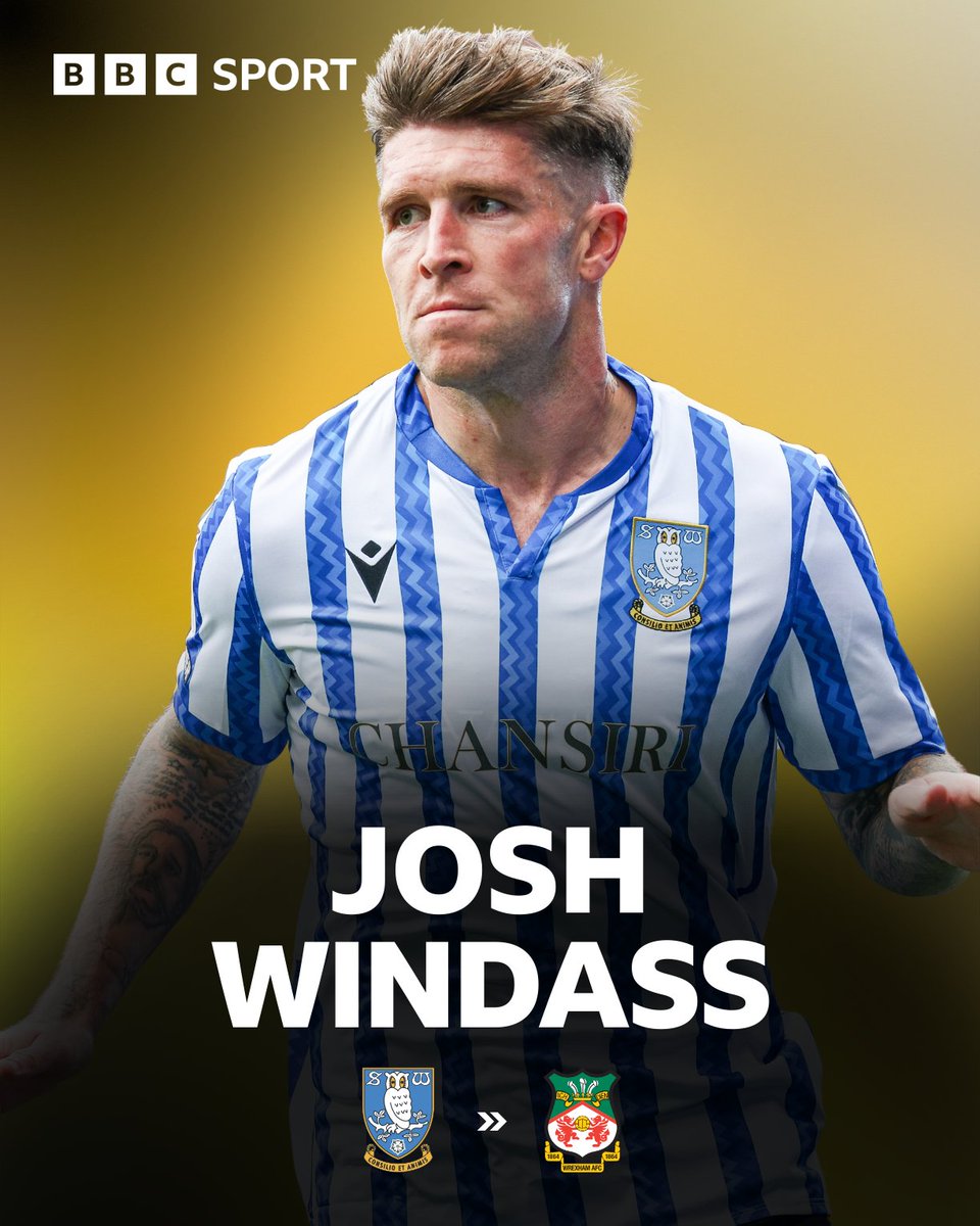 Done deal. ✅

Wrexham have completed the signing of Windass following the forward's departure from Sheffield Wednesday. 🔴⚪️

#BBCFootball #WxmAFC