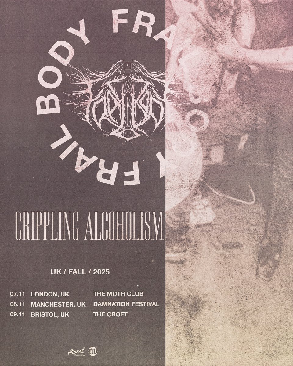 flickyournic's tweet image. Frail will be playing Damnation Festival and two headlining shows in the UK with support from Crippling Alcoholism.
Tickets are on sale Friday at 10 am.