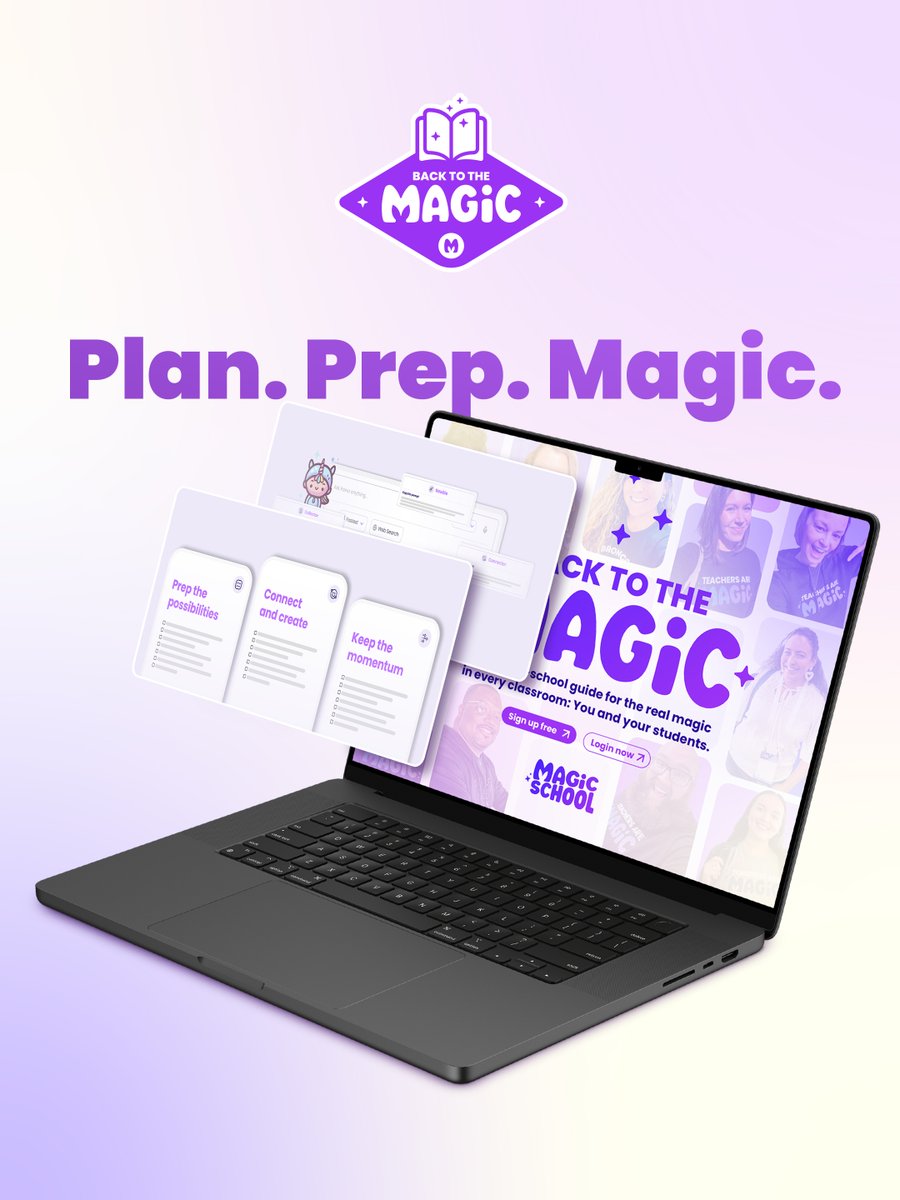 magicschoolai's tweet image. Ready to make this your best back-to-school yet?
We have a free guide coming your way, packed with planning pages, teacher tips, and time-saving tools you’ll actually use.
Plan. Prep. Magic. 💫
Dropping next week!
💁♀️ 💁♂️ Tag a teacher friend who will love this.…