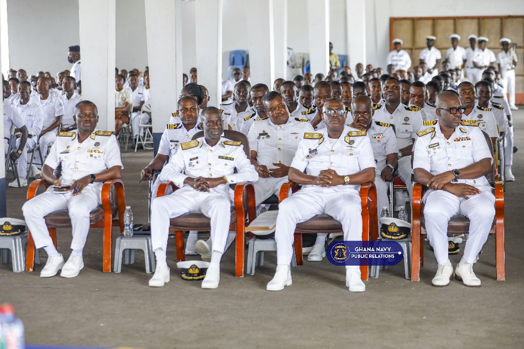 CNS UNVEILS STRATEGIC VISION FOR THE GHANA NAVY AT WESTERN NAVAL COMMAND
Rear Admiral Godwin Livinus Bessing, Chief of the Naval Staff (CNS), unveiled his strategic vision for the Ghana Navy during a five-day visit to the Western Naval Command from 16–20 July 2025.