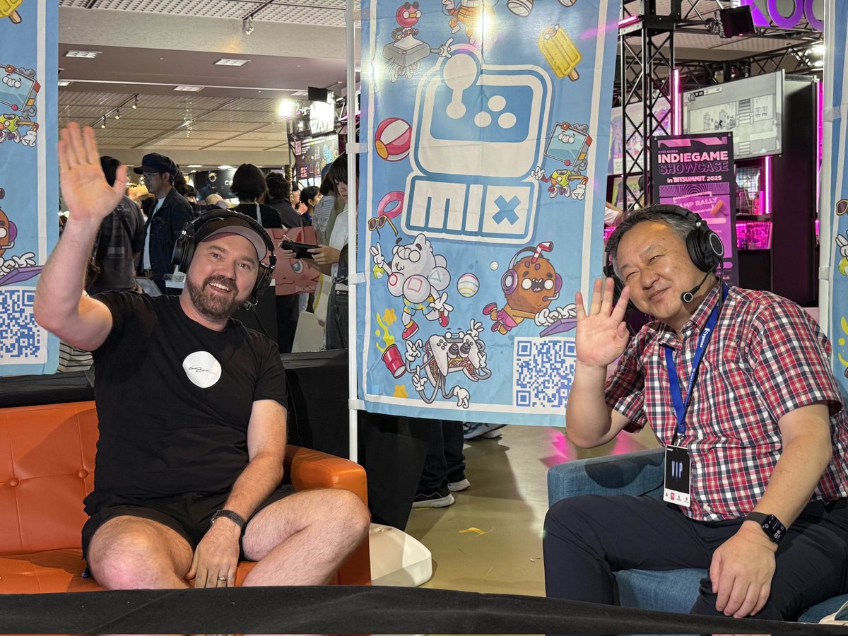 indieexchange's tweet image. Our Day 2 MIX 2025 livestream show with @BitSummit is NOW LIVE. 🤯

We have interviews with Final Fantasy Composer Nobuo Uematsu and Formal PlayStation President Shuhei Yoshida @yosp

Tune in for some exclusive from the largest indie showcase in Japan! 💪

➡️…