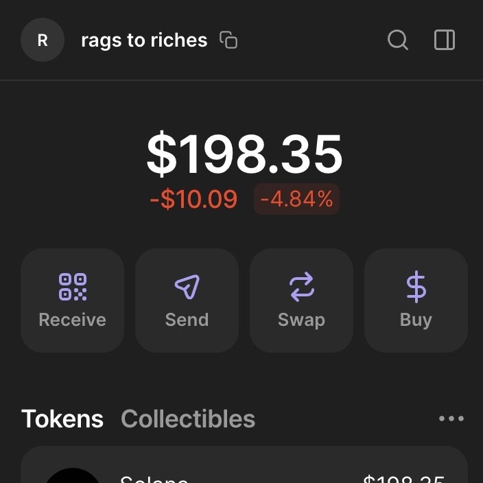 starting the rags2riches challenge today with 1 SOL