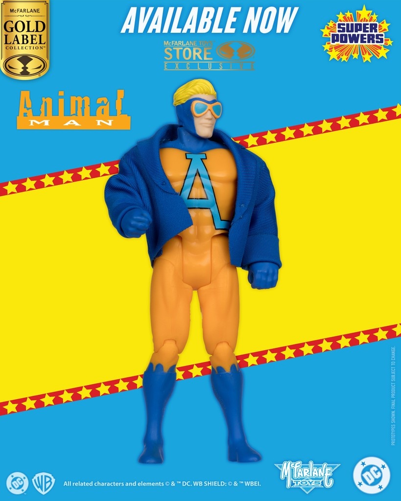 mcfarlanetoys's tweet image. Animal Man™ Gold Label is available for pre-order NOW exclusively at McFarlane Toys Store!
➡️ bit.ly/AnimalManSPGL-…
4.5" scale DC Super Powers figure is featured in his classic look.
#McFarlaneToys #SuperPowers #DCSuperPowers #AnimalMan #DCComics