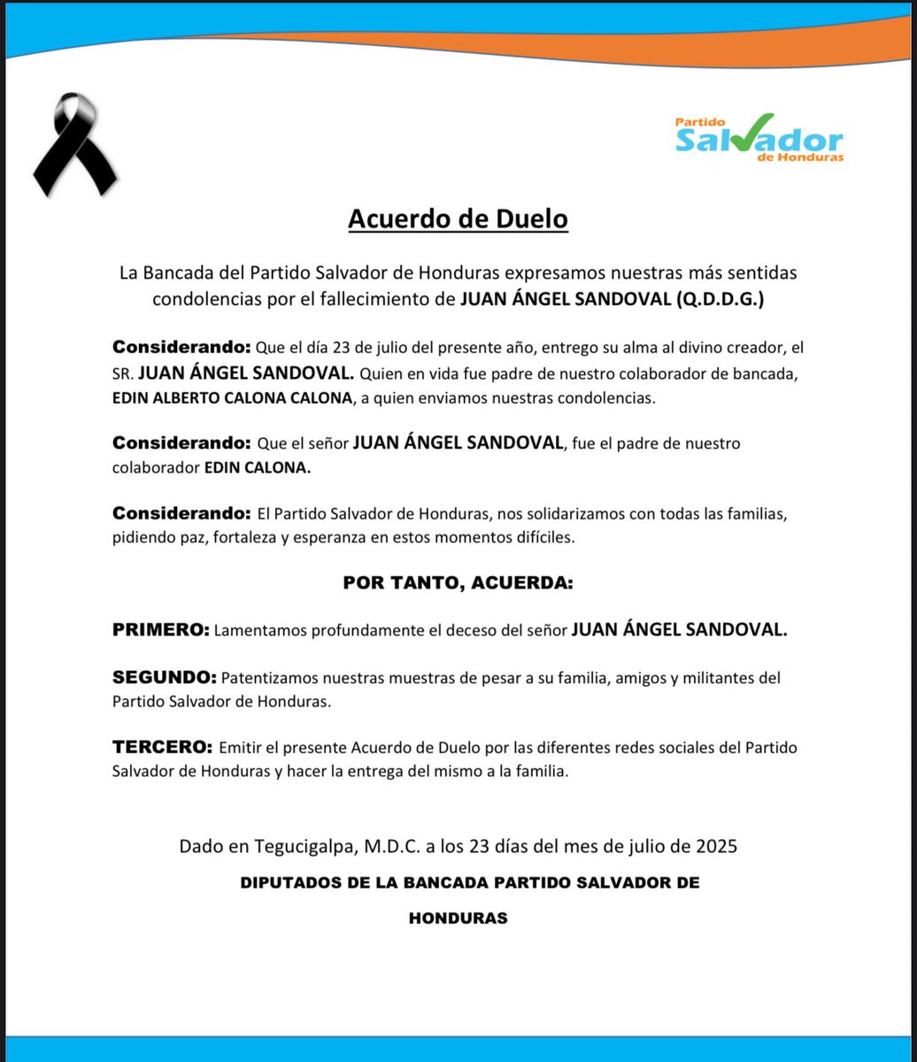 La <a href="/BancadaPsh/">Bancada PSH</a> lamenta mucho el sensible fallecimiento del padre de nuestro estimado colaborador de bancada.