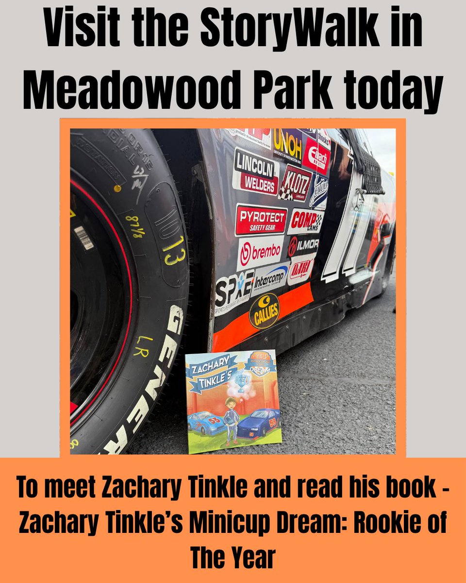 ZacharyTinkle's tweet image. At 5:30 today at Meadowood Park in Speedway My book Zachary Tinkle's Minicup Dream: Rookie of the Year will be put into the StoryWalk displays around the park. I will be there to meet people and go around and read the book. Can't wait to see everyone there!
