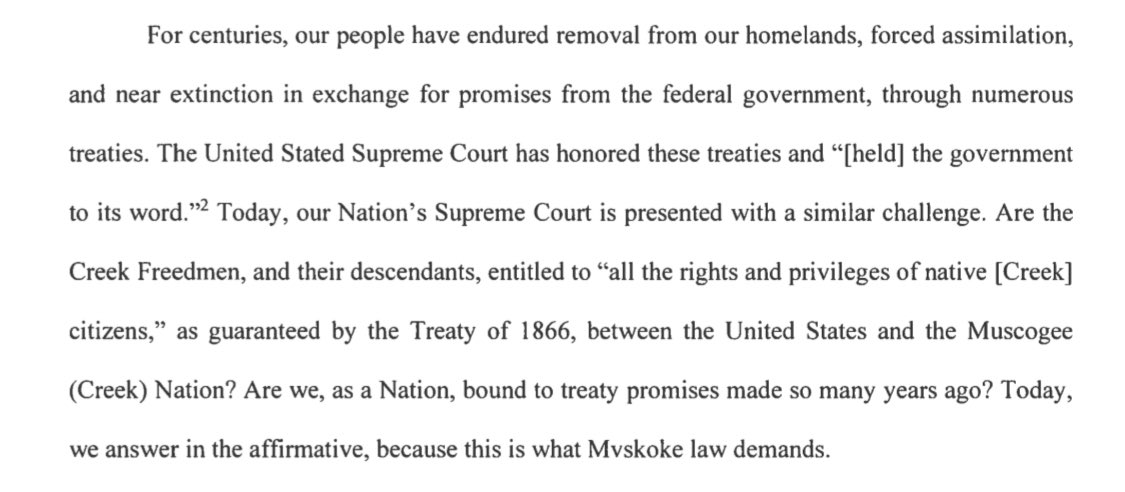 brettachapman's tweet image. Huge congratulations to the Muscogee Creek Freedman descendants who won their fight for inclusion into the Tribe today
creeksupremecourt.com/wp-content/upl…