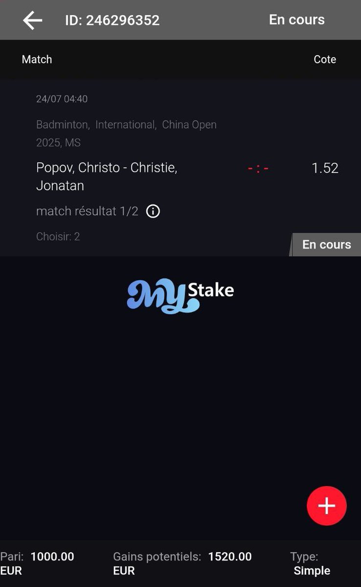 TONTONSEB10's tweet image. 🧨CARTOUCHE #Badminton  !🧨

CHRISTIE GAGNE : 1,52🚀 

❤️ LIKE x ♻️ SI TU FOLLOW TONTON

#TeamParieur