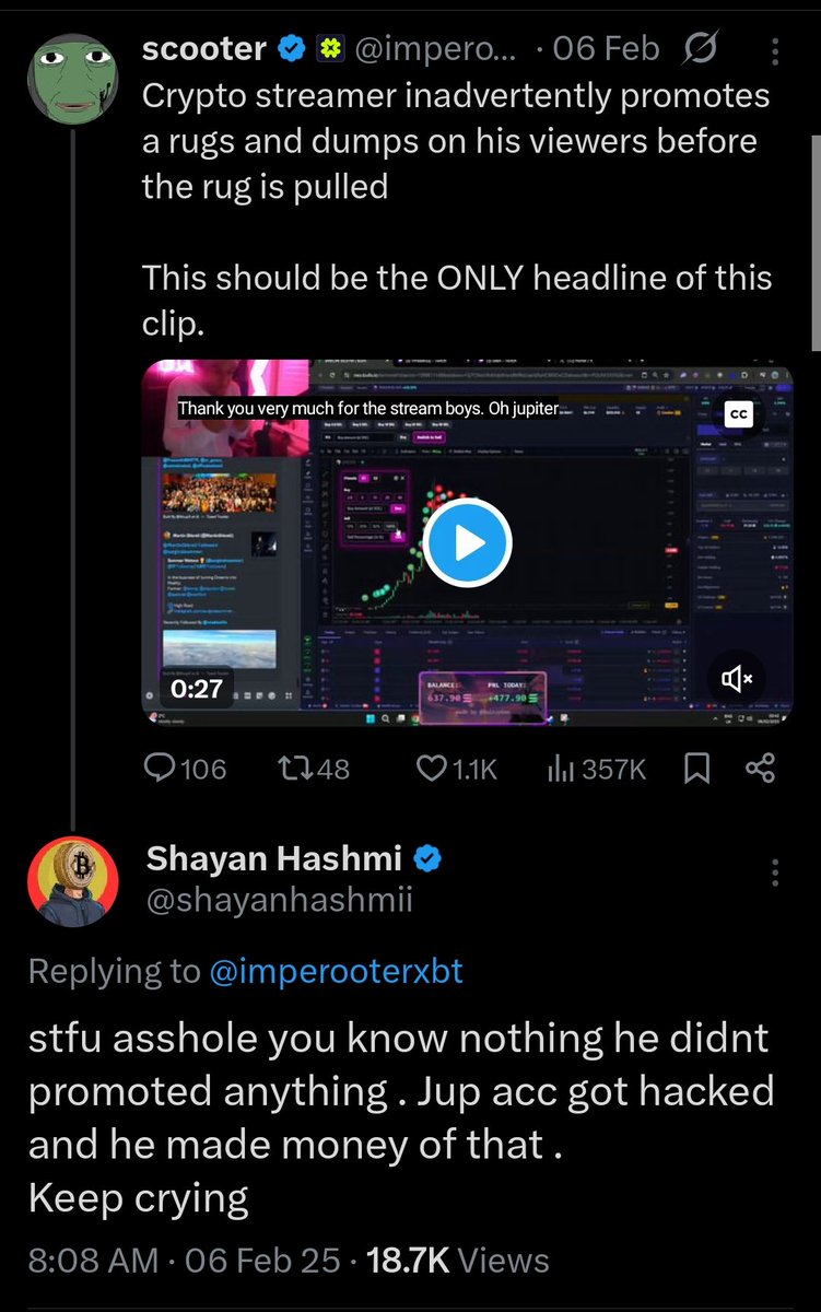 shayanhashmii's tweet image. I used to hate @imperooterxbt but bruh this guys legit, was never wrong and yeah i love him now. No homo maybe