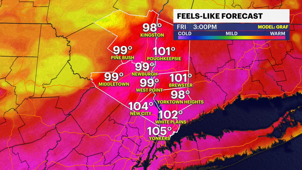 AlexCalamiaWx's tweet image. It's about to get really hot!! Today is nice, tomorrow is warm, Friday ... forget about it!
I would say Friday is a good beach day, but we'll be tracking downpours between 3 - 7 PM.