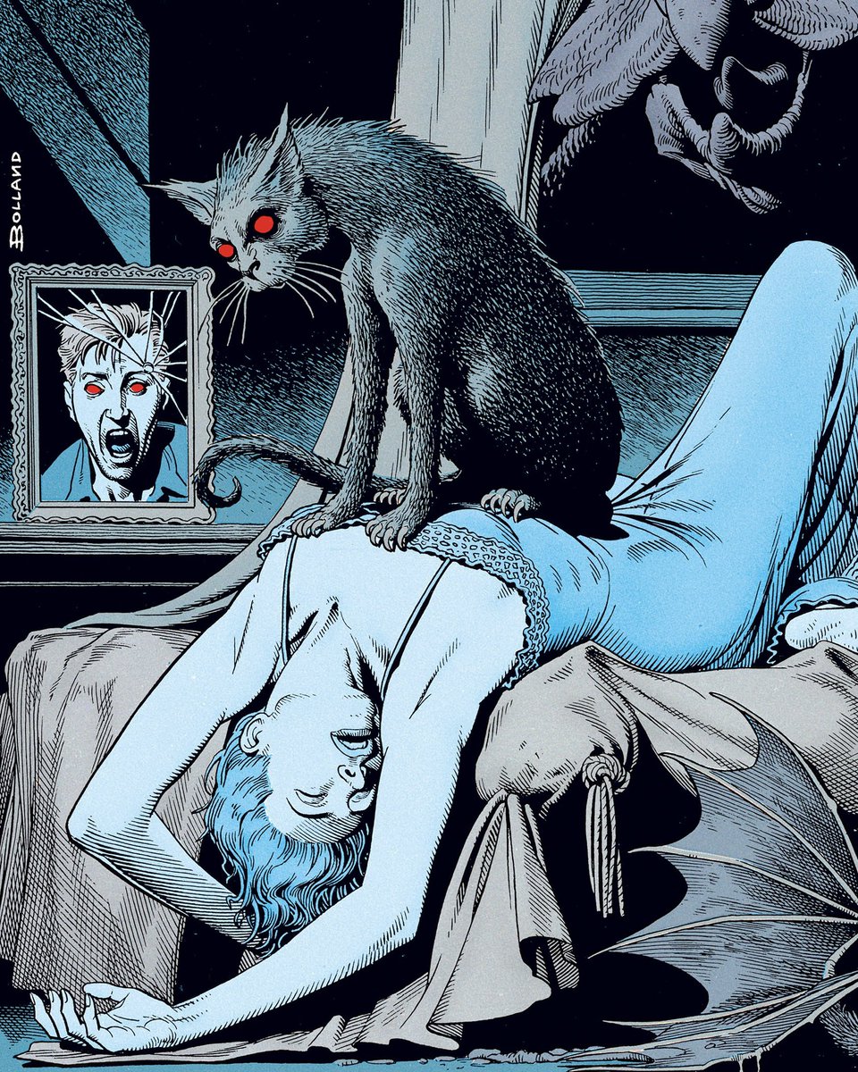 HeavyMetalInk's tweet image. Brian Bolland’s razor-sharp linework and obsessive attention to detail helped redefine comic art in the late 20th century. ✒️🧠
Best known for illustrating Batman: The Killing Joke (1988) with Alan Moore, Bolland also left an indelible mark on Judge Dredd during the golden era…