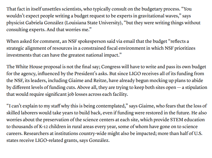 LIGO's tweet image. Sky & Telescope Magazine report on the proposed National Science Foundation budget's impact
skyandtelescope.org/astronomy-news… by Hannah Richter