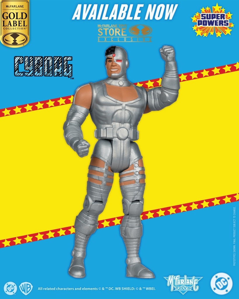 mcfarlanetoys's tweet image. Cyborg™ Gold Label is available for pre-order NOW exclusively at McFarlane Toys Store!
➡️ bit.ly/CyborgSPGL-MTS
4.5" scale DC Super Powers figure is featured in his classic look.
#McFarlaneToys #SuperPowers #DCSuperPowers #Cyborg #DCComics