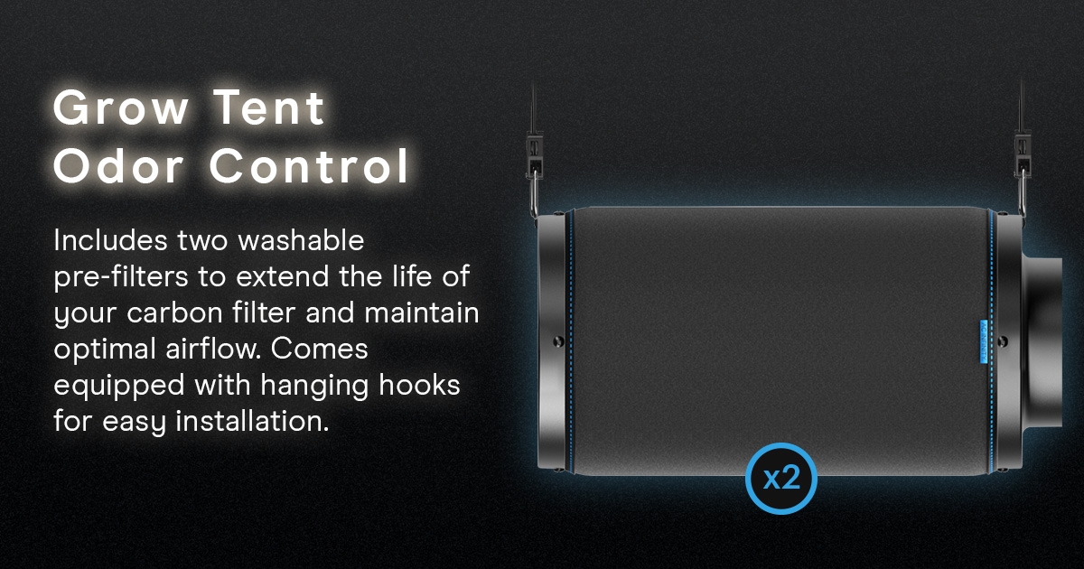 AcInfinityInc's tweet image. Odor Control Made Easy and Effective. 🌿💨
Keep your grow space fresh and clean with our high-airflow inline carbon filter. Designed to block odors and chemicals from escaping grow tents and hydro rooms, it features premium-grade Australian RC412 charcoal for superior adsorption…