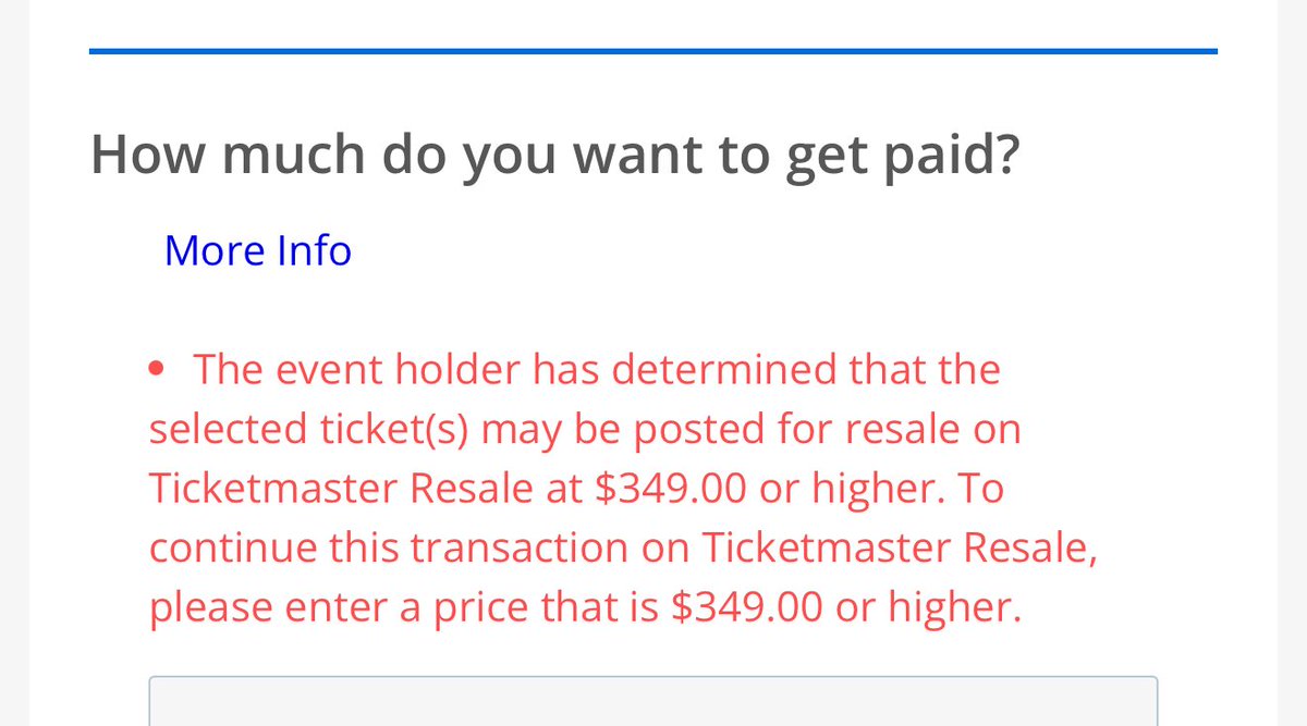 I think it’s kind of bullshit Ticketmaster is forcing people to sell tickets for a certain amount instead of letting them resell at the value they want (less than originally paid)