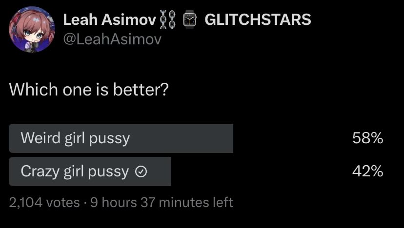 Why are we doing this…why are we pitting two queens against eachother. This division is meaningless. Pussy of all adjectives must stand together. You’re all wonderful.