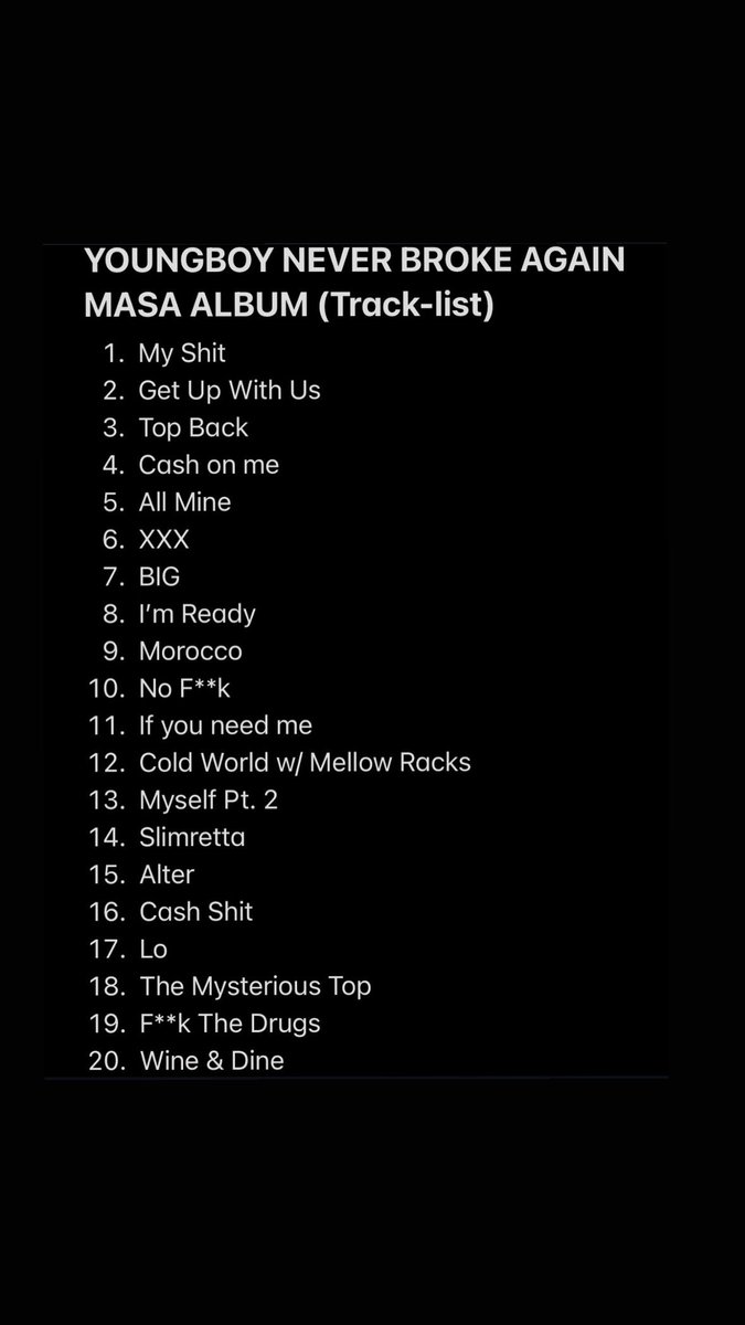 YoungboySnippet's tweet image. NBA YOUNGBOY - MAKE AMERICA SLIME AGAIN
OFFICIAL TRACKLIST WITH HIDDEN FEATURES
FRIDAY 💚