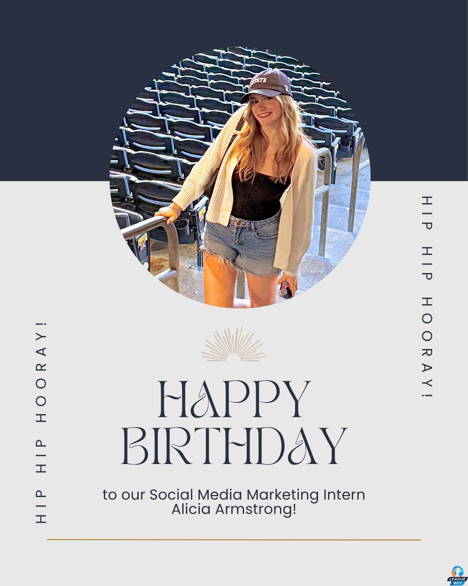 LeagueBetApp's tweet image. Wishing a very happy birthday to our Social Media Marketing Intern at LeagueBet Alicia Armstrong!🎉