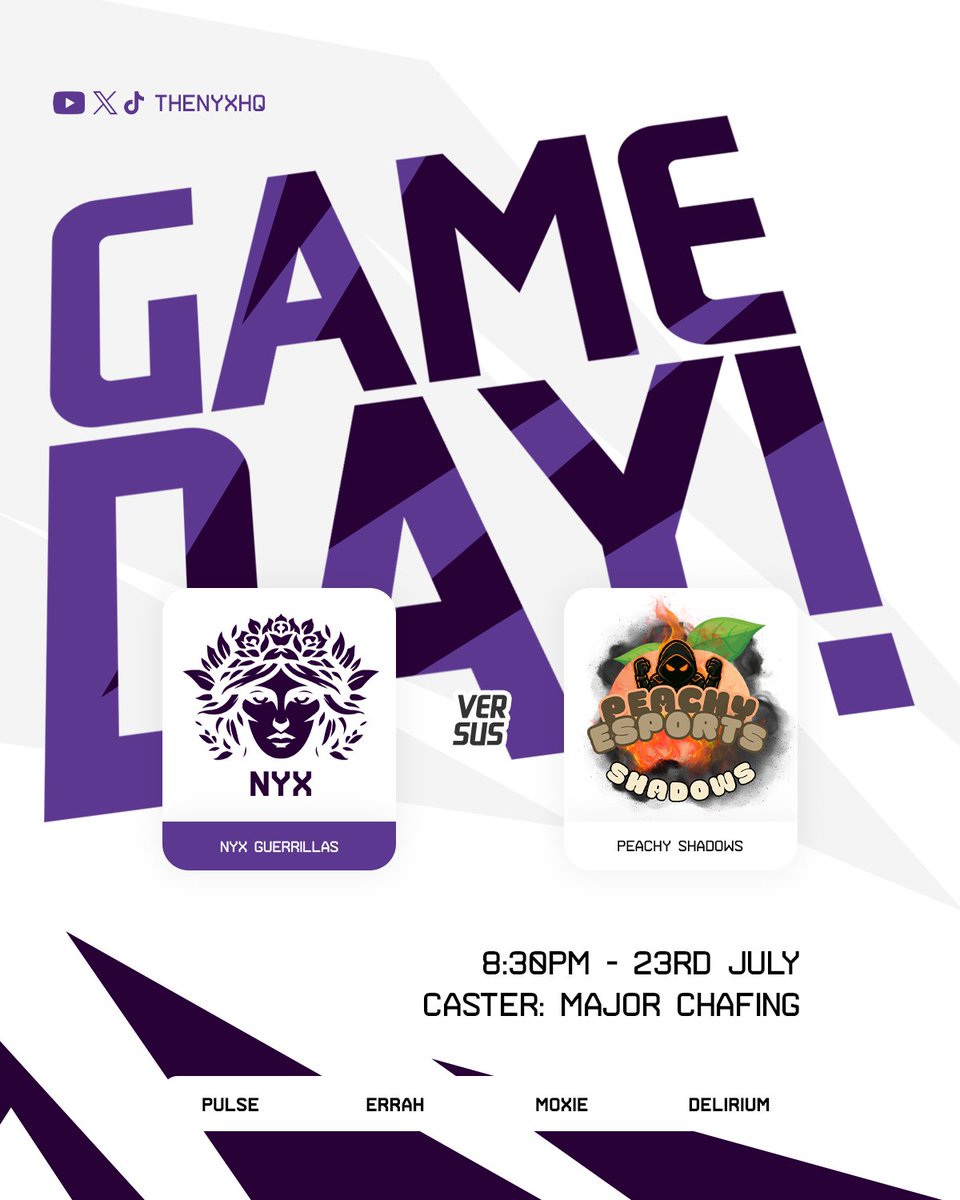 The Gulag ๐ฌ๐ง (@thegulag_) on Twitter photo GAMEDAY!
๐
- 23rd July 25
๐ฃ- 8:30pm BST
๐- <a href="/Peachy_eSports/">Peachy eSports</a>
โ๏ธ- <a href="/AMeLeague/">AEL - Amateur Esports League</a>
๐ฃ- <a href="/Pulsecod_/">Pulse</a>
โช๏ธ- <a href="/oErrah/">Josh</a>
๐ฃ- <a href="/AngrySpice92/">Moxie</a>
โช๏ธ- <a href="/LadyDelirium/">Lady Delirium ๐</a>
๐๏ธ- <a href="/Major_Chafing/">MajorC</a>
๐บ- twitch.tv/Major_Chafing
#EntrTheNyx GAMEDAY!
๐
- 23rd July 25
๐ฃ- 8:30pm BST
๐- <a href="/Peachy_eSports/">Peachy eSports</a>
โ๏ธ- <a href="/AMeLeague/">AEL - Amateur Esports League</a>
๐ฃ- <a href="/Pulsecod_/">Pulse</a>
โช๏ธ- <a href="/oErrah/">Josh</a>
๐ฃ- <a href="/AngrySpice92/">Moxie</a>
โช๏ธ- <a href="/LadyDelirium/">Lady Delirium ๐</a>
๐๏ธ- <a href="/Major_Chafing/">MajorC</a>
๐บ- twitch.tv/Major_Chafing
#EntrTheNyx