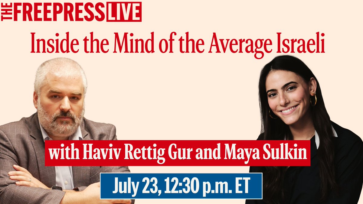 Take your lunch break with @HavivRettigGur! Our new Middle East analyst is hosting his first Q&amp;A livestream today at 12:30 p.m. ET.

Haviv will take questions from FP readers about ongoing public sentiment in Israel amid war, intifadas, political upheaval, and broken hopes.

Join