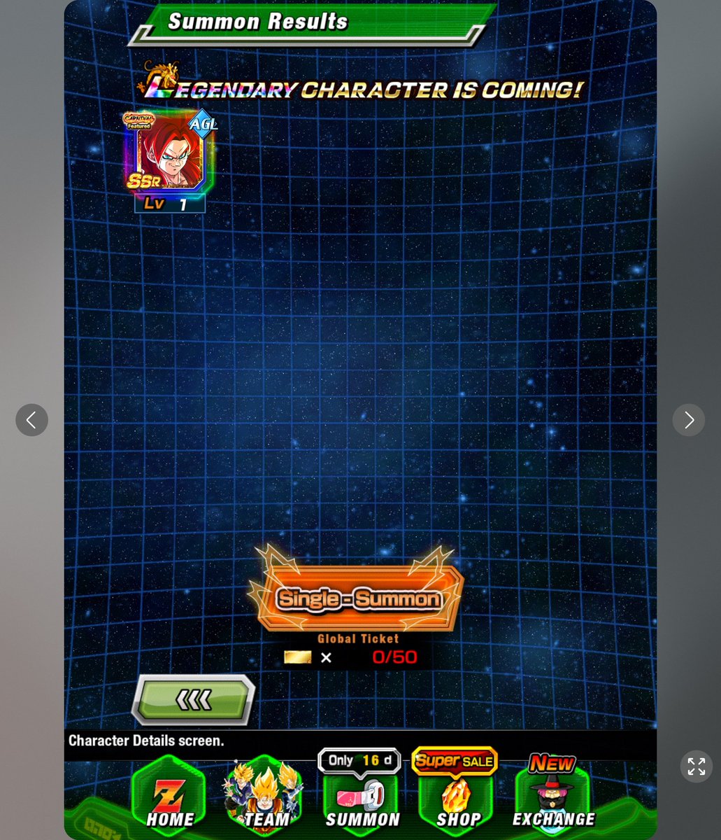 My first summon, using the 50 ticket single, with Kid Goku (GT) flying in with Trunks GT and Goten GT. Ended with a "fusion... ha!" animation into ssj4 Gogeta.

I am beyond hyped.

#dbzdokkanbattle #DokkanBattle #dokkanbattleglobal