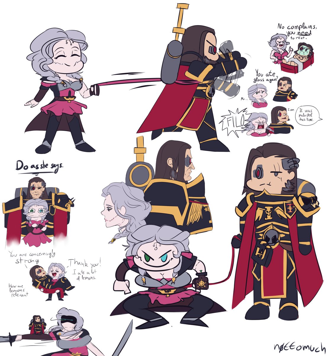 n0ttomuch's tweet image. Some doodles of these two - they balance each other