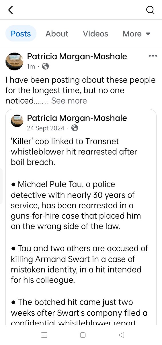PATRICIAMASHAL3's tweet image. I posted about this on 24 September 2024, when the police officer who killed Armand Swart was released on bail by Judge Ledwaba. Now it has come to light that the firearm is linked to more murders, suggesting that he might be the same person who killed all the other victims