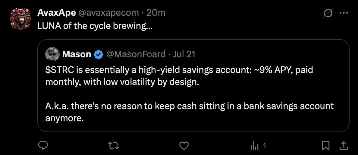 MasonFoard's tweet image. We are surrounded by crypto bros who don’t understand corporate finance and finance bros who don’t understand Bitcoin.
$MSTR cc: @PunterJeff @ryQuant
