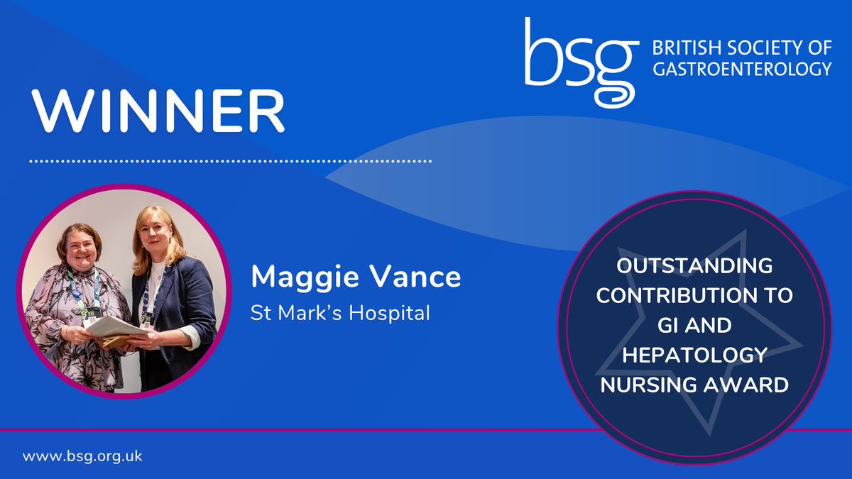 BritSocGastro's tweet image. 🙌 Well done to Margaret Vance, joint winner of the Outstanding Contribution to GI and Hepatology Nursing Award #BSGLIVE25 @BSGNurses
