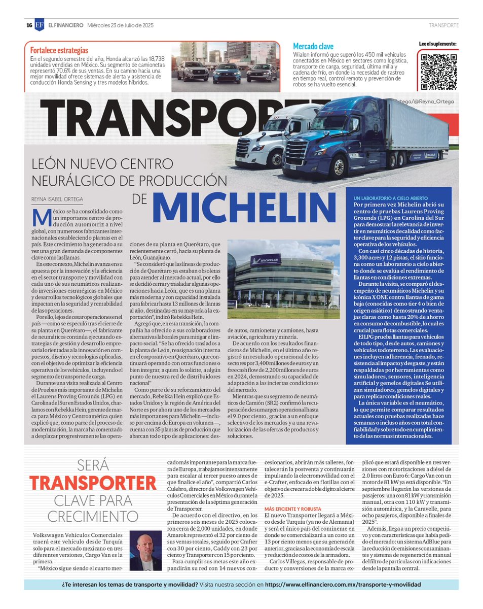 ElFinanciero_Mx's tweet image. ¡Buen miércoles! Hoy en la sección transporte y movilidad:
📍El fabricante de llantas Michelin consolida operaciones en nuestro país.
📍VW Vehículos Comerciales traerá desde Turquía la séptima generación de Transporter.
📍MOBILITY ADO es la primera empresa de transporte en…