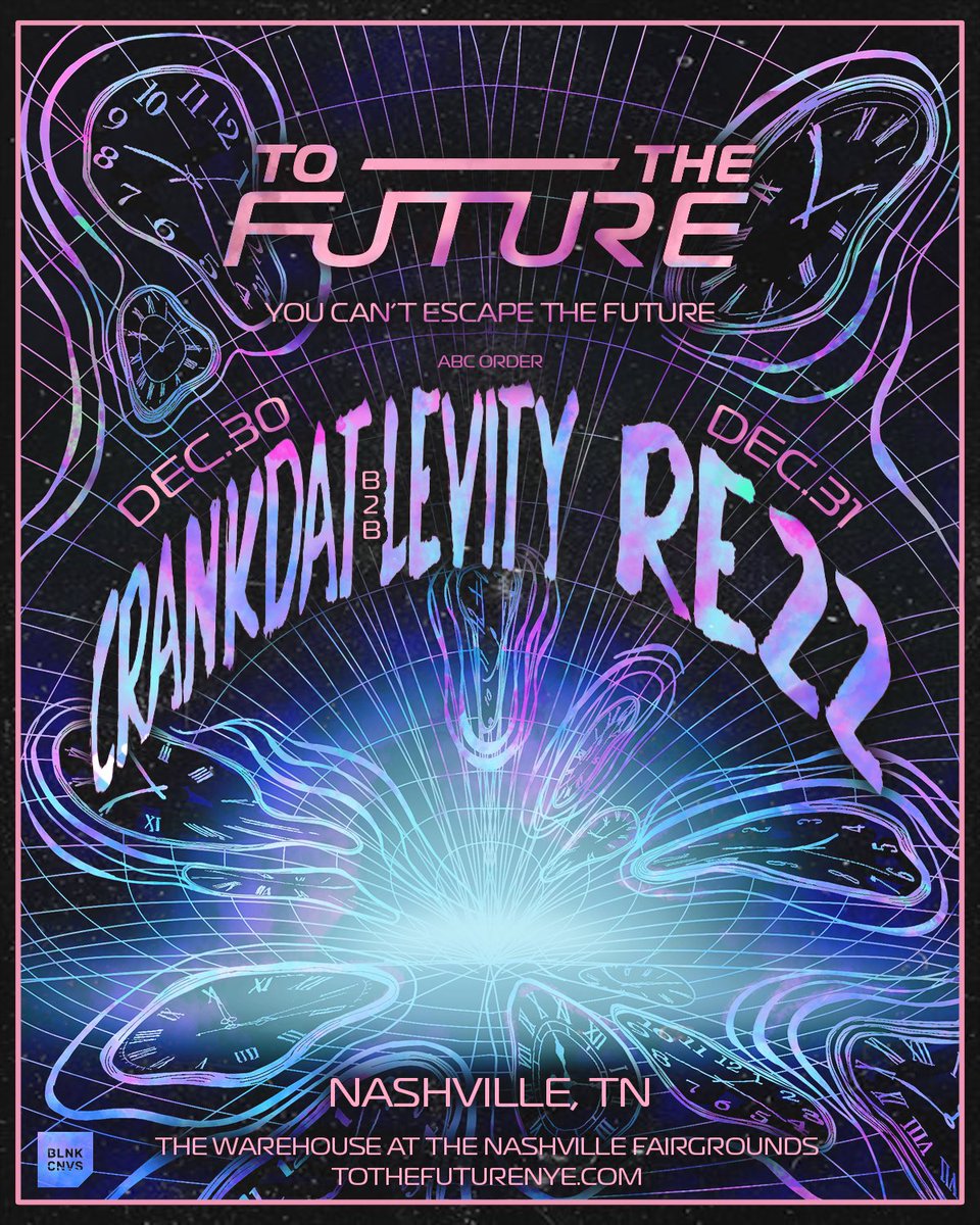 TheFestiveOwl's tweet image. To The Future reveals its 2025 NYE headliners coming to Nashville: REZZ + Crankdat b2b Levity.
Full lineup expected later this summer.