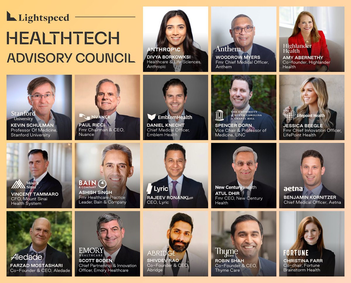 lightspeedvp's tweet image. The first edition of our Healthtech Newsletter is here! Take a look behind the curtain of what we’re building and where we’re headed in Healthtech. In this edition, we’re diving into:
▶️ Portfolio highlights from @AbridgeHQ, @NekoHealth, and @Neuralink
▶️ The launch of our…