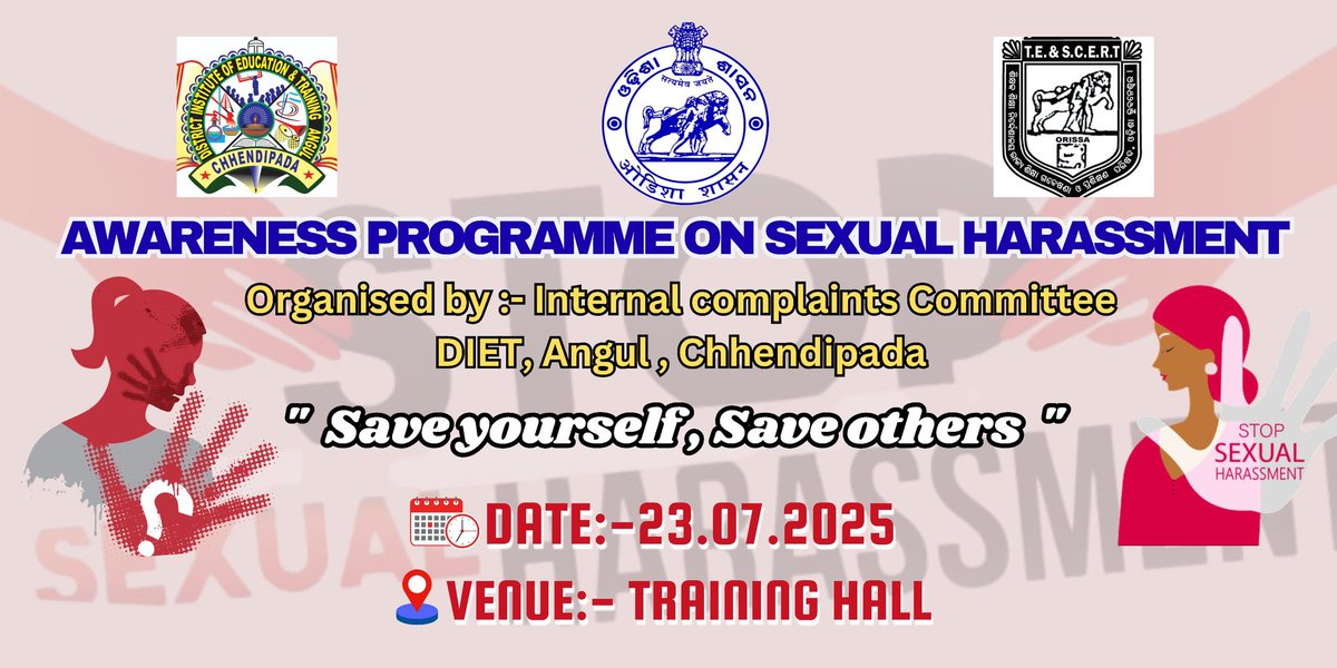 AngulDiet's tweet image. 🛑 An awareness session on Prevention of Sexual Harassment at Workplace was held at DIET Angul today.

👩‍🏫 Ms. Mamita Sahoo, Presiding Officer of ICC, sensitized student-teachers, faculty &amp;amp; staff on legal safeguards &amp;amp; redressal mechanisms.

#DIETAngul #POSH #SafeWorkplace #ICC