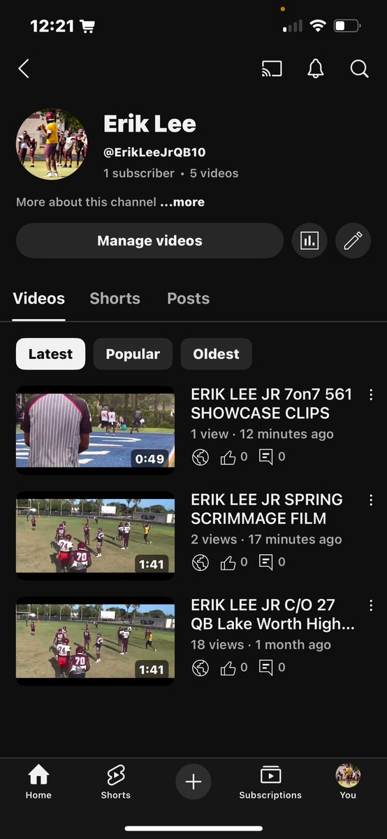 erikleejr8's tweet image. Coaches, Heres my link to my youtube channel! youtube.com/@ErikLeeJrQB10