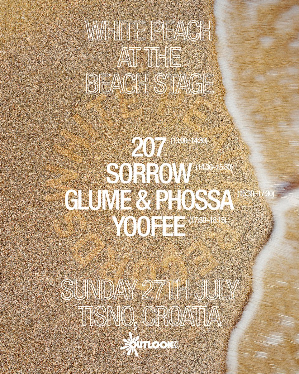 WhitePeachRec's tweet image. THIS SUNDAY WE&apos;RE BACK AT @OutlookFestival FROM 1 PM TILL 6.15 PM TAKING OVER THE BEACH STAGE

SEE YA IN THE SUN 🎷

(CHATGPT HOW DO YOU TURN CAPS OFF??)