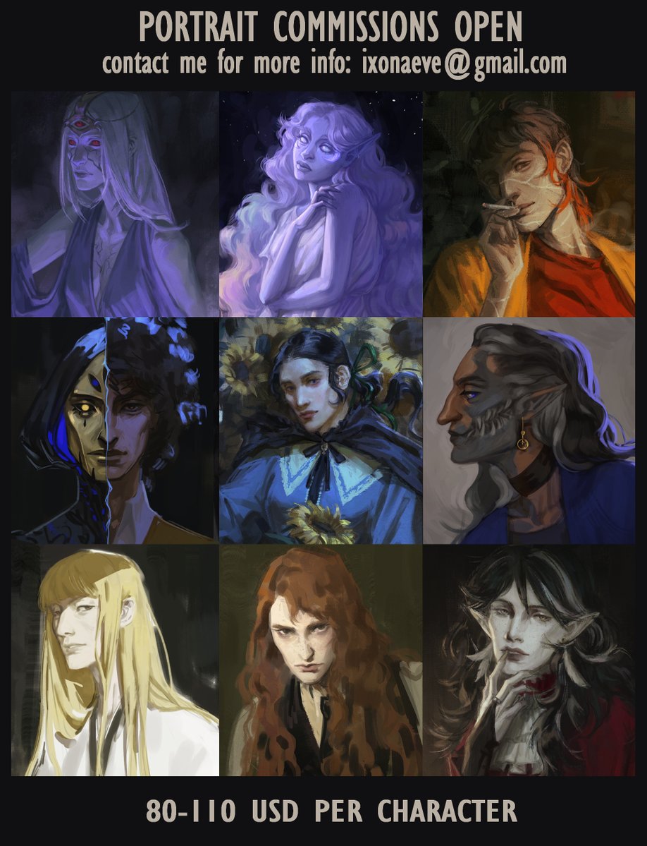 ixonaeve's tweet image. Hello! I'm open for a few portrait slots
You can find more info in my carrd (link in bio)
RTs are very appreciated 💜