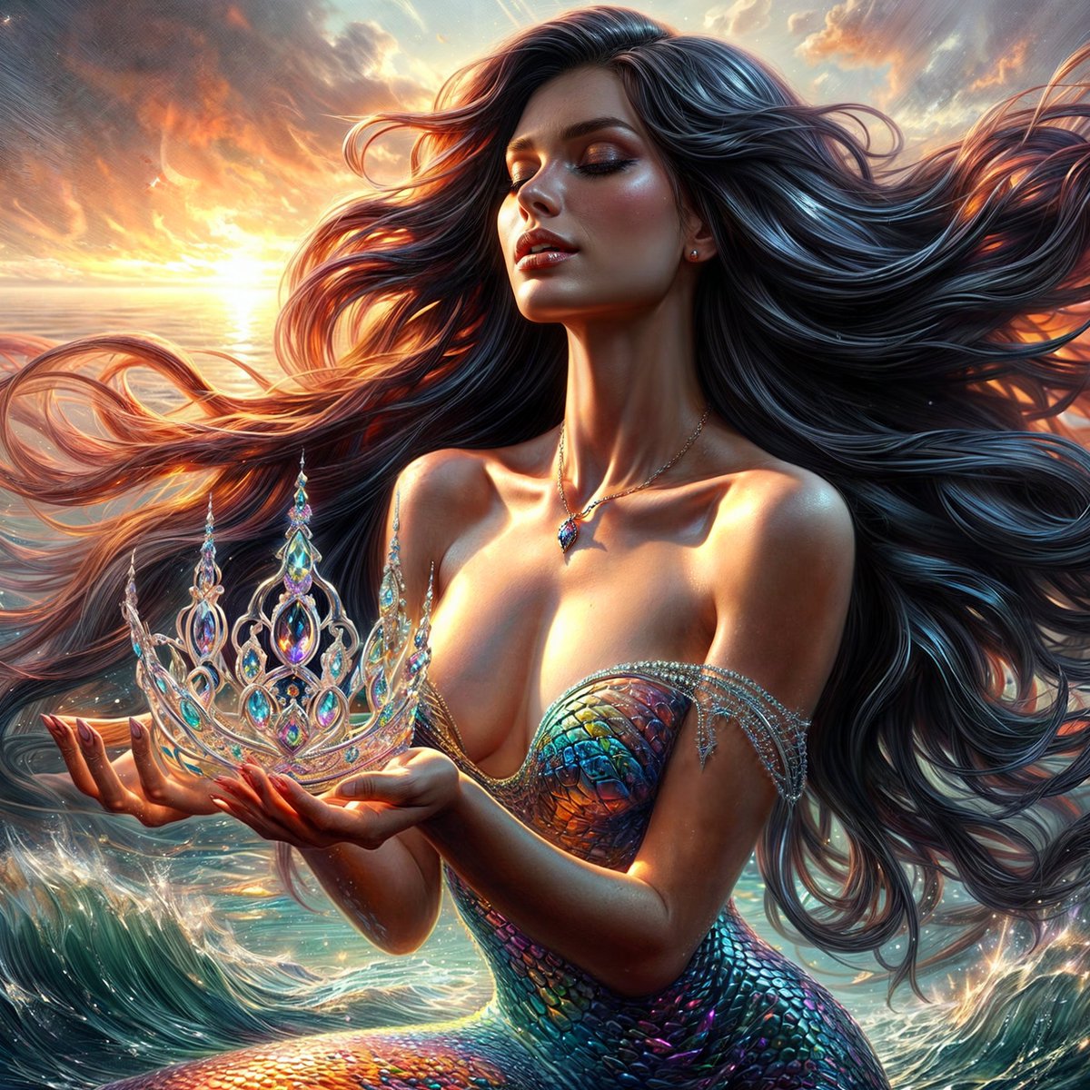 LegendOnlyBens's tweet image. An incredibly beautiful sea maiden, the queen of all mermaids, who once saw a beautiful man on the shore, is waiting for him to come to the shore again & she will give him a crown as a sign of love & devotion 💎🤍🌅
Gifted by @nochevnayaa 👑🧜🏼♀️
07/25/2024 🎂