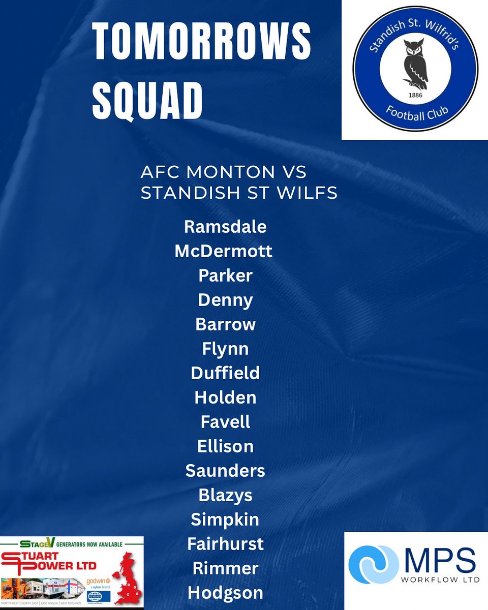 Tomorrow’s match day squad to take on <a href="/AFCMontonFC/">AFC Monton</a> 

#UTW🦉