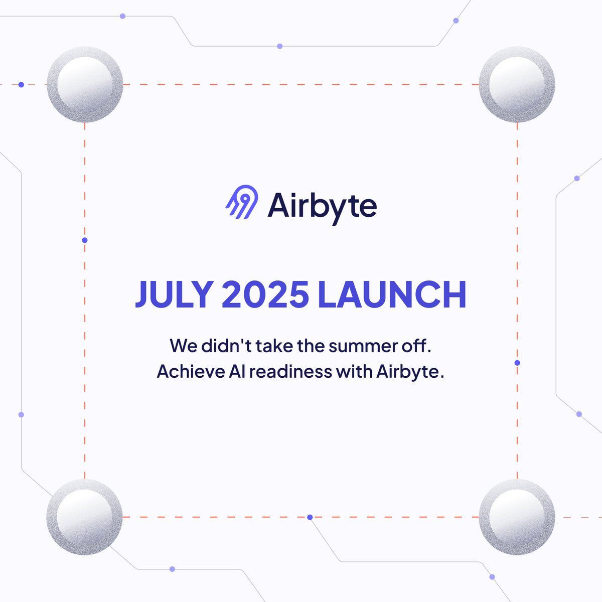 AirbyteHQ's tweet image. ICYMI: Our July 2025 launch is here! 🚀
Get next-level control & context for AI readiness. This release brings:
🌐 Global Data Sovereignty
🧠 Unified Structured + Unstructured Data for AI
💸 Direct Loading for 50-70% warehouse cost savings!
Dive in: bit.ly/46eOQ3k