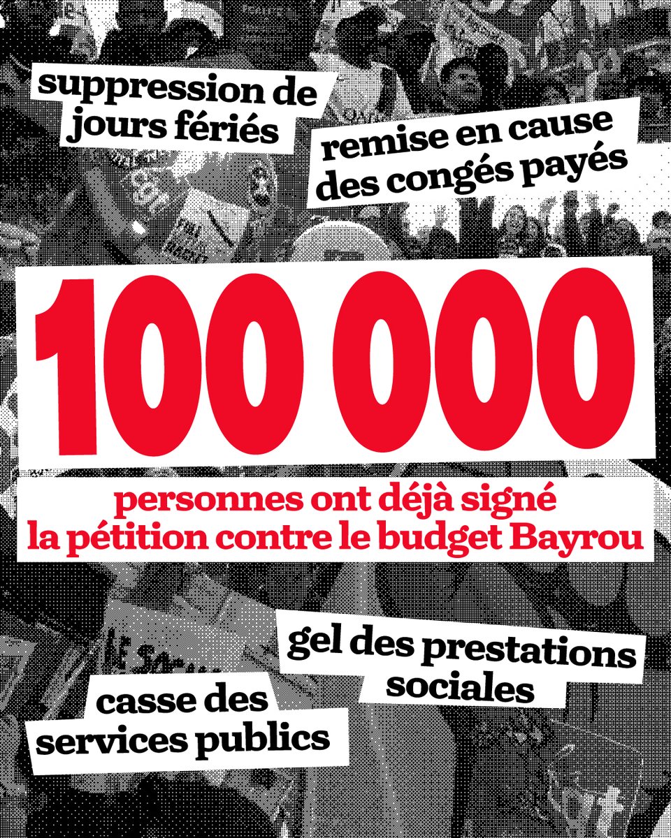 🔥 100 000 signatures en 24 heures contre le projet de budget Bayrou !

✍️ Je signe et je fais signer : change.org/BudgetBayrou