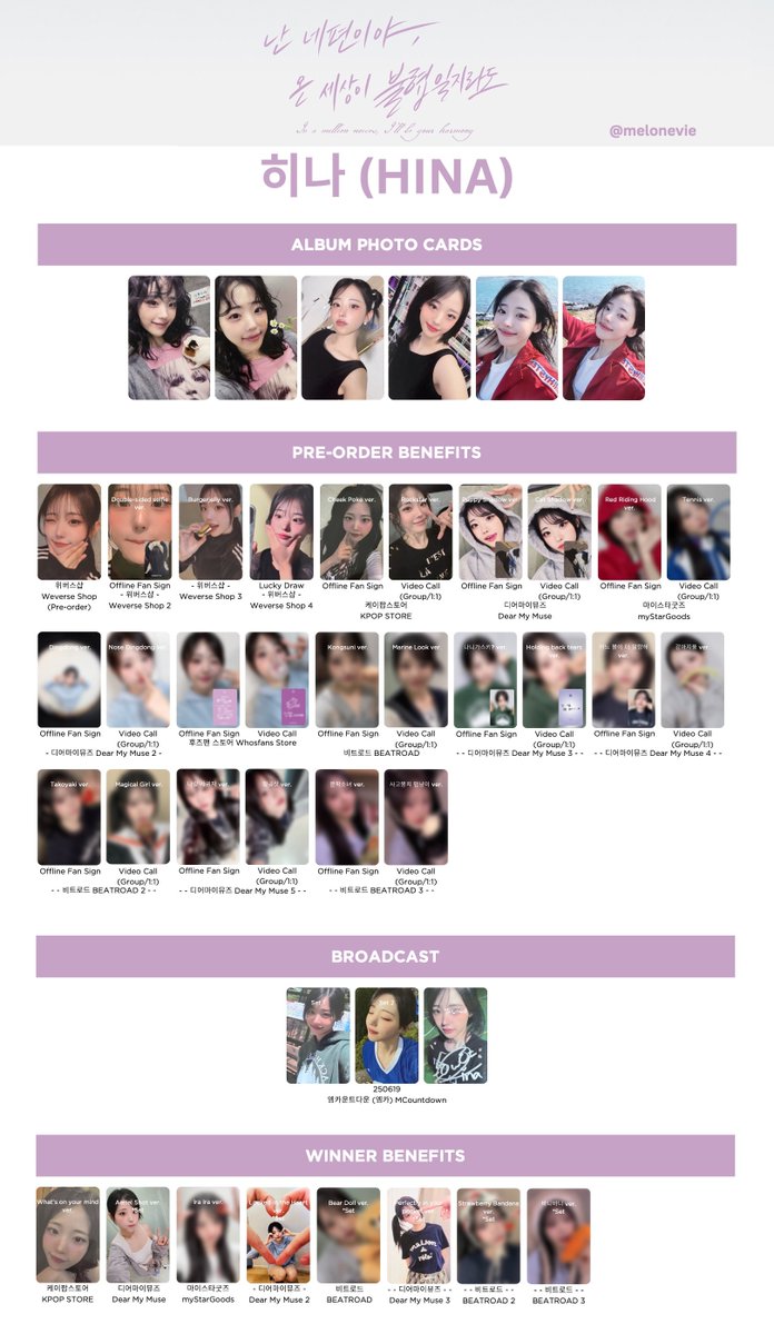 QWER 'Be Your Harmony' Photocard Template Chodan, Magenta, Hina