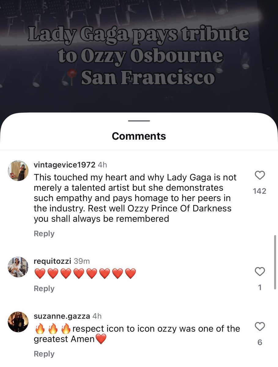 offtoorion's tweet image. can we take a minute to appreciate Ozzy fans praising Gaga after her tribute? she is the queen of respect, she’s an icon who will always recognise her icons, and that is ONE of the reasons why she is so respected by people who enjoy MUSIC