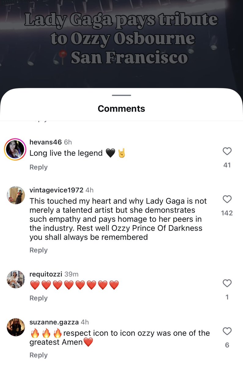 offtoorion's tweet image. can we take a minute to appreciate Ozzy fans praising Gaga after her tribute? she is the queen of respect, she’s an icon who will always recognise her icons, and that is ONE of the reasons why she is so respected by people who enjoy MUSIC