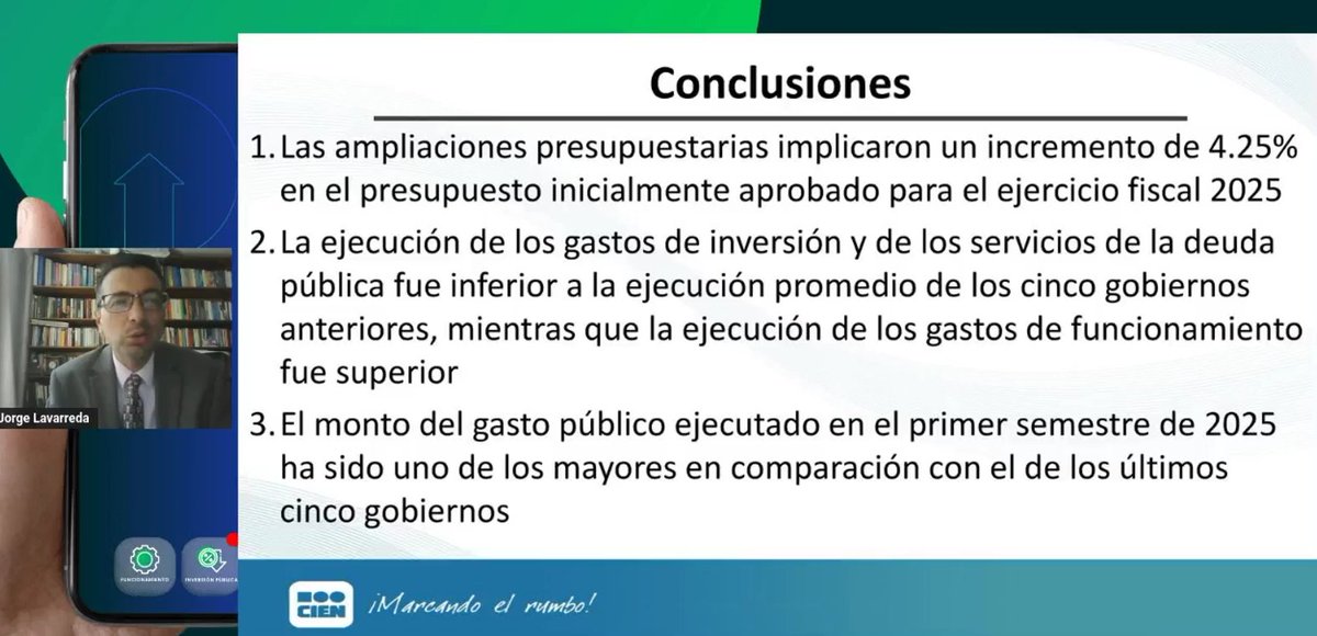 CIENgt's tweet image. 📊 Conclusiones #AlertaPresupuesto:
➡️ Incluir ampliaciones dentro del decreto donde se aprueba el presupuesto resulta en menos transparencia
➡️ La ejecución de gastos de funcionamiento fue superior al promedio pero inversión y servicios de la deuda pública no
➡️ En cantidad el…