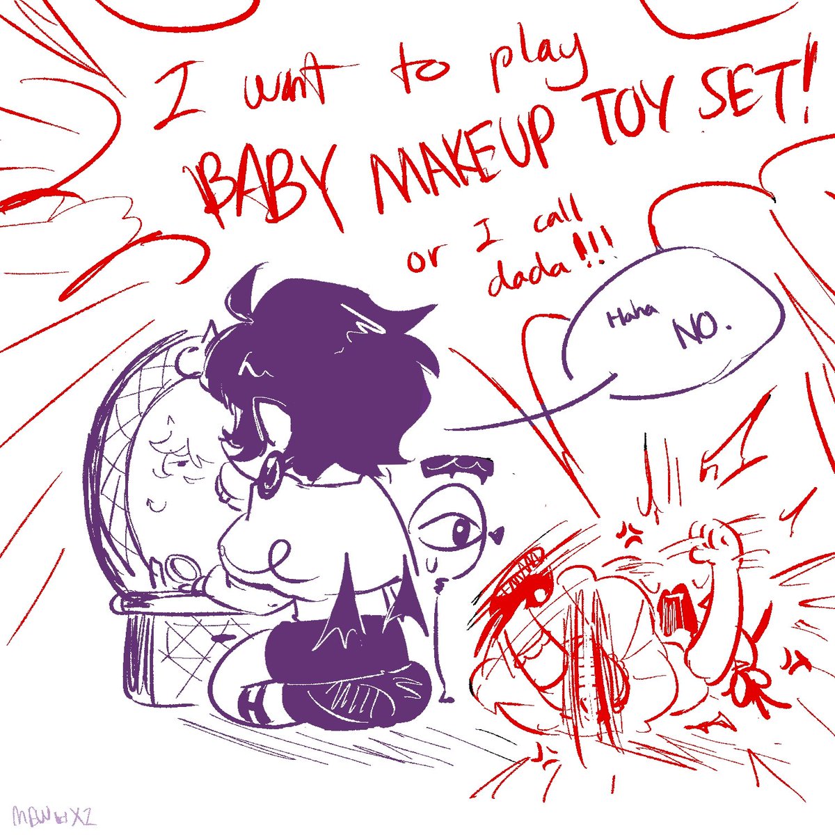 MewMew_Xi's tweet image. Makeup toy for 2children