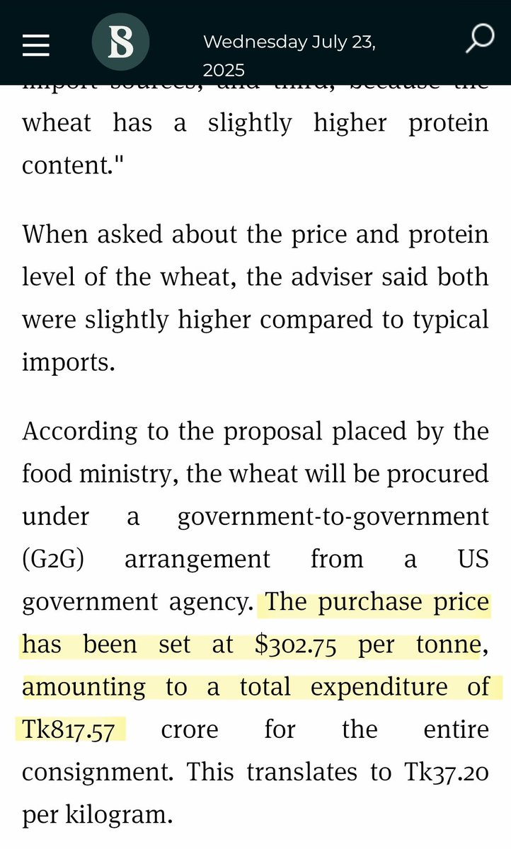 Rubence's tweet image. The US has one of the highest wheat prices per tonne, yet the illegal regime under @Yunus_Centre is importing from them driving a deeper wedge into an already crumbling #Bangladesh economy.Once known as an economist,he now seems blind to the consequences.
shorturl.at/dmnvT