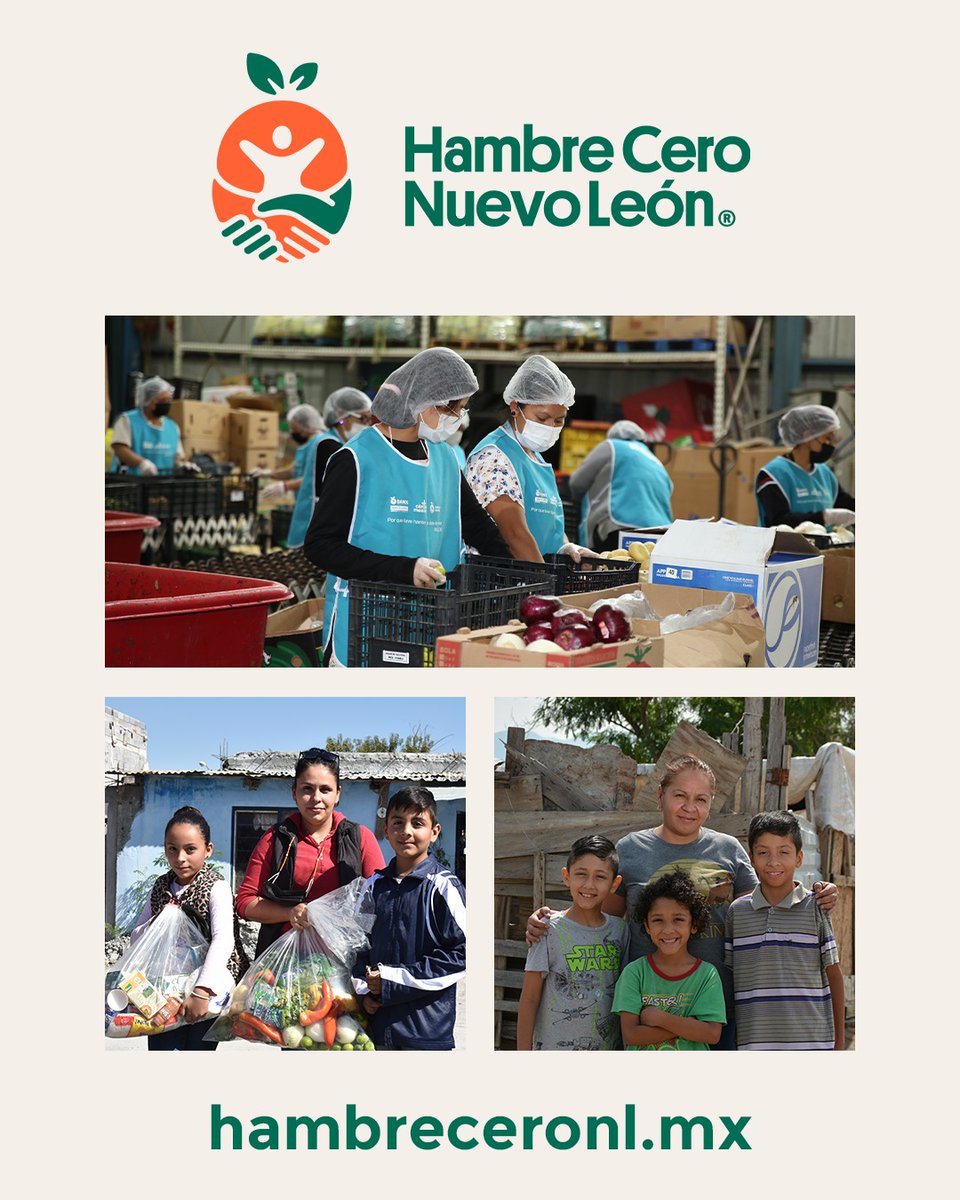 🌟🤝 La estrategia Hambre Cero Nuevo León no sería posible sin grandes aliados como el Banco de Alimentos de Cáritas de Monterrey y la Red BAMX. 💚 Gracias a estas colaboraciones, miles de familias han recibido apoyo alimentario y se han rescatado toneladas de alimentos. 🌽🍎